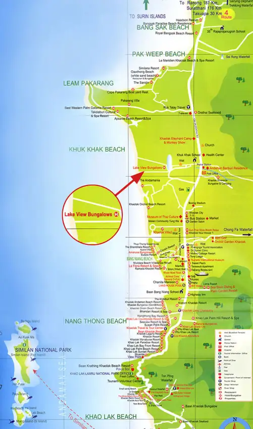 พื้นที่เขาหลัก – ที่ตั้งของ Lake View Bungalows